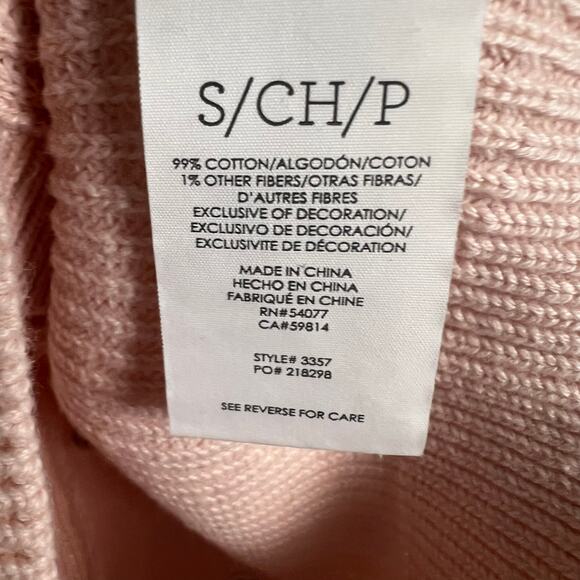 Cabi 3357 Blush Pink Ribbed Knit Lace Up Button Front Cardigan Sweater Size S - Picture 13 of 13